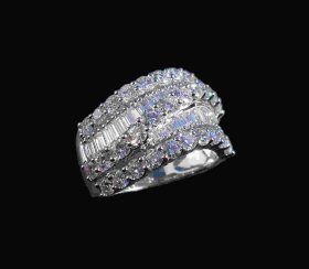anello con diamanti taglio baguette e brillante - DESIGN ORAFO E OLTRE...