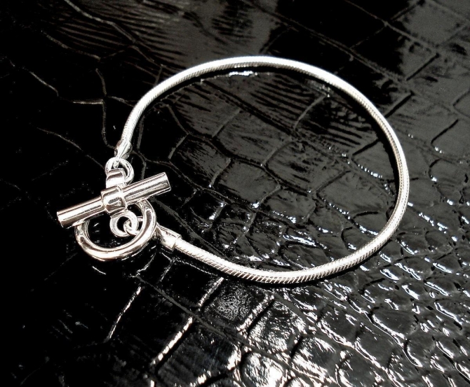 Bracciale in argento con chiusura t-bar - DESIGN ORAFO E OLTRE...